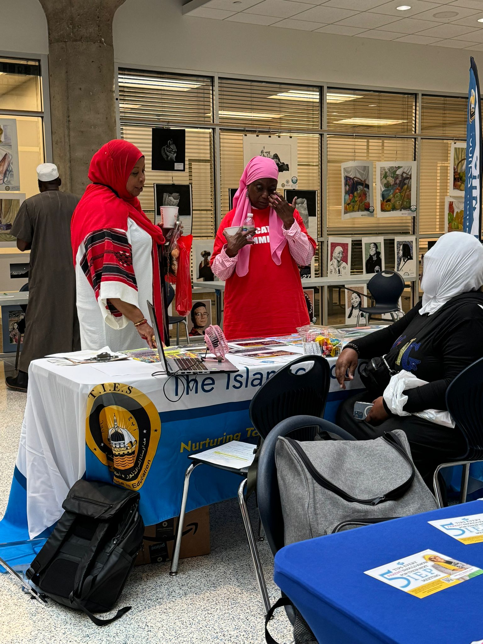 School table with guests